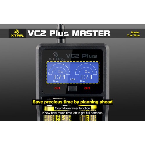 XTAR VC2 Plus 18650 Rechargeable Battery Charger XTAR VC2 Plus 18650 Rechargeable Battery Charger